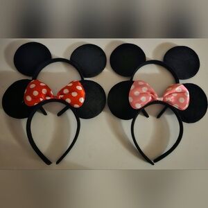4 pk Black & Polka Dot Bow Mouse Ears Headband Disney